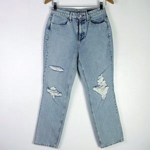 Rag & Bone Mid-Rise Ankle Cigarette Madison with Holes Distressed Size 26